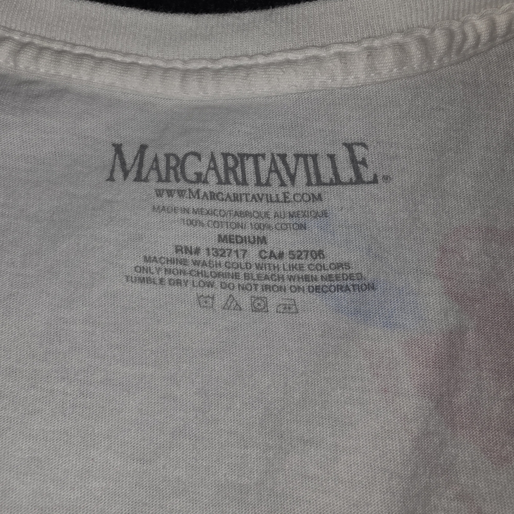 Margaritaville White V-Neck Tropical Palm & Hibiscus Graphic Tee - Picture 4 of 6